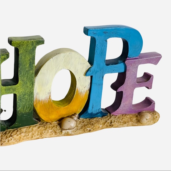 Hope Figurine Statue Beach Nautical Seaside Decor Sign 11" Long - Picture 3 of 7